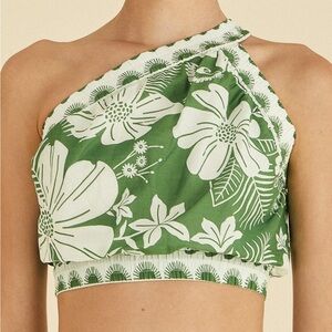 NWT FARM Rio Off-White Macaw Elegance Crop Тор (size M)